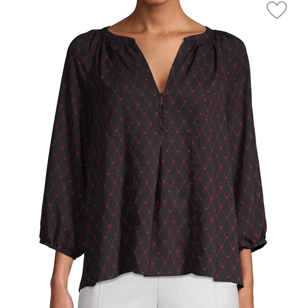 New Joie Gloria Printed Splitneck Blouse